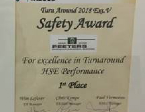 Afbeelding prijs Safety Award TRA 2018